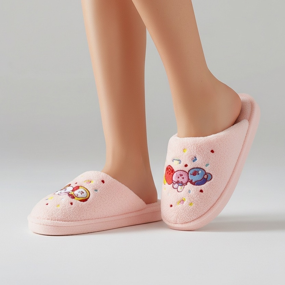 BT21 BABY Party Night Indoor Slippers size 8 -8 1/2 - Picture 3 of 6